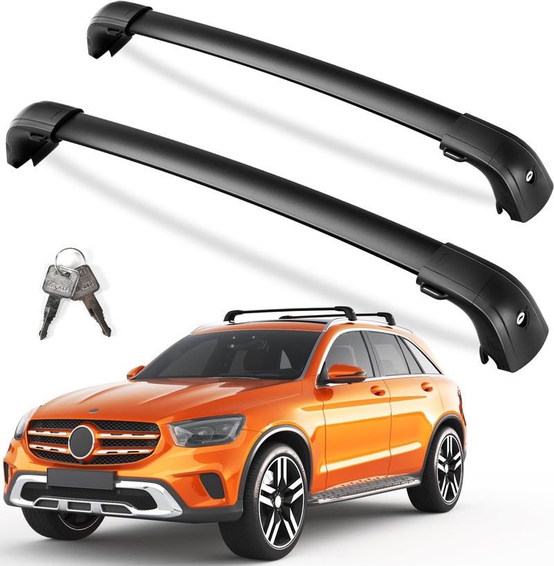 KINGGERI 220lb Lockable Roof Rack Cross Bars Compatible with Mercedes Benz GLC 2016-2022 with Flush Side Rails, Heavy Duty Aluminum Roof Rails Crossbars Luggage Accessories - Image 1